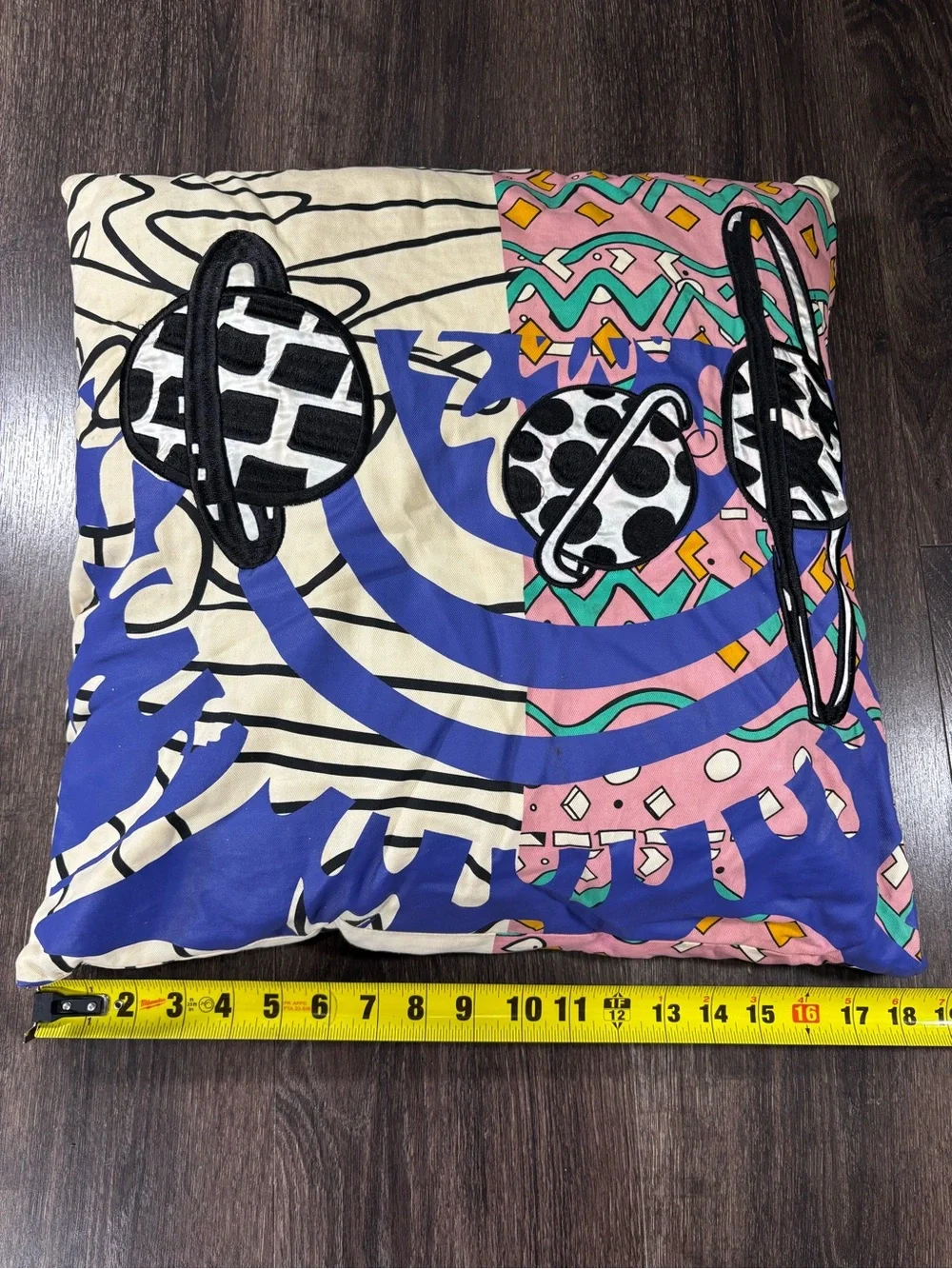 Vintage IKEA Decorative Multicolor Planet Pattern Throw Pillow - Home Art
